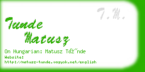 tunde matusz business card